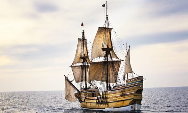 The Mayflower II, a replica of the ship the Pilgrims sailed on, will arrive at the Cape tip on Sept. 10. Its homeport is Mystic, Conn. [COURTESY PLIMOUTH PLANTATION]