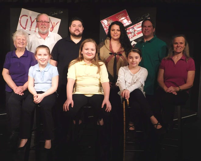 From left are, front, Adelyn Palmano, Tessa Johnson and Giuliana Griffo; and, back, Jean Smith, Rick Riggle, director; Gregorio Griffo, Adriana Griffo, Chris Demme and Kelly Stone. Cast members absent from the photo are Avery Hayes and Courtney White. [DONNA THOMPSON/TIMES TELEGRAM]