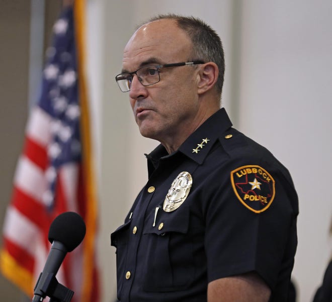 Lubbock interim chief of police Jerry Brewer talks about the introduction of a Project Safe Neighborhood initiative at the Lubbock Police Department. [Brad Tollefson/A-J Media]