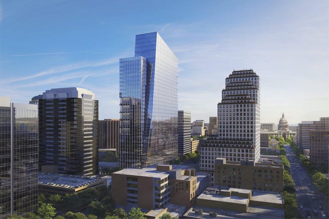 The planned 36-story Indeed Tower will be the tallest office building in downtown Austin once it opens in 2021. The Teacher Retirement System of Texas has agreed to lease about 100,000 square feet in the building at 200 W. Sixth St. [CONTRIBUTED]