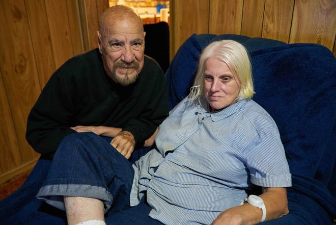 Bonny Smith was diagnosed with dementia five years ago. Victor Smith is his wife's primary caregiver. The wristband on Bonny transmits a radio frequency that allows law enforcement to locate her more easily.