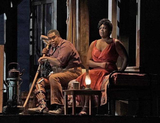 Eric Owens and Angel Blue in the title roles of the Gershwins' "Porgy and Bess." [KEN HOWARD/MET OPERA]