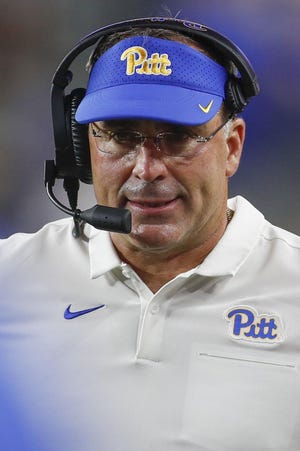 Pitt head coach Pat Narduzzi was an assistant at Michigan State for eight years under Mark Dantonio, who retired on Tuesday. [AP Photo/Keith Srakocic]