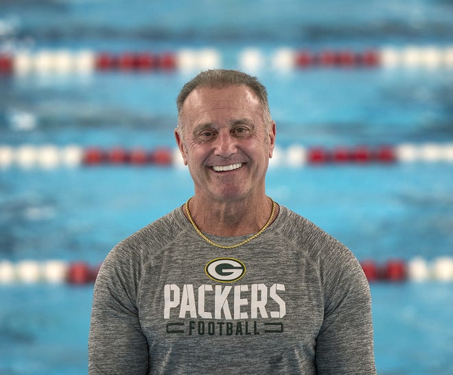 Legendary swim coach Don Lemieux at the WPI pool. [T&G Staff/Rick Cinclair]