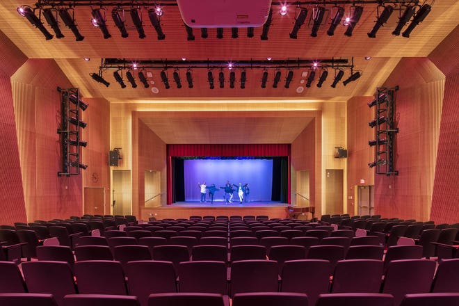 The Sauquoit Valley High School was recently renovated, including sound, lighting and seat upgrades, as part of a $19.9 million capital project in the district. [COURTESY OF ASHLEY MCGRAW ARCHITECTS]