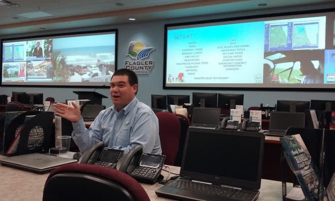 Flagler County emergency management director Jonathan Lord speaks about his team's preparations for the 2019 hurricane season at the county‘s Emergency Operations Center. Flagler officials are hoping a $3.7 million budget request now working its way through the Florida House will provide funds to upgrade the facility. [News-Journal file]