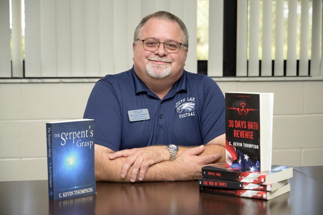 Kevin Thompson is the assistant principal at South Lake High School in Groveland and has published five award-winning suspense thriller novels since 2012. [Cindy Sharp/Correspondent]