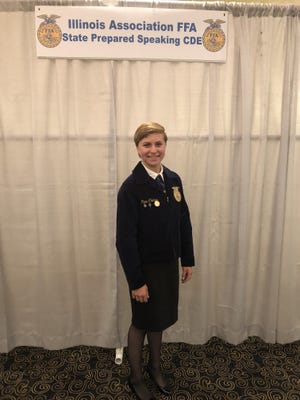 West Carroll Future Farmers of America member Olivia Charles placed first in the State FFA Small Animal Production and Care Proficiency Award Area this past year. Pictured: Olivia Charles. [PHOTO PROVIDED]