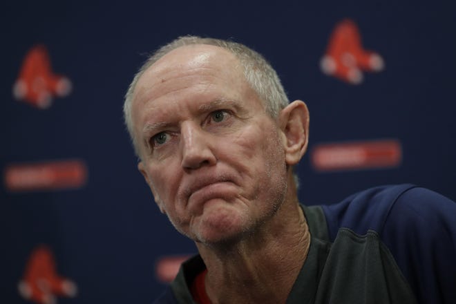 Ron Roenicke speaks after being after being named interim manager of the Boston Red Sox on Tuesday, Feb. 11, 2020, in Fort Myers. [John Bazemore/The Associated Press]