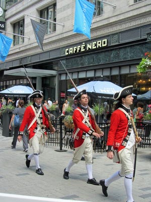The Red Coats are still around patrolling the streets of Downtown Crossing.