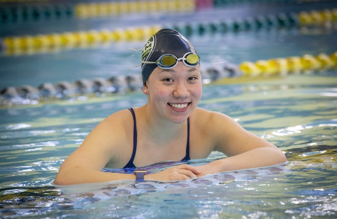 Record-setting South Eugene swimmer Mia Saenger will swim collegiately at Columbia after leading the Axe in the upcoming district and state meets [Andy Nelson/The Register-Guard] - registerguard.com