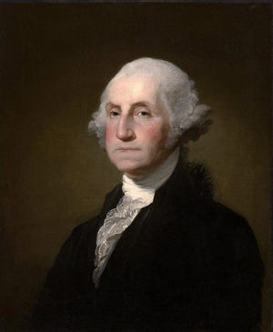 George Washington [GILBERT STUART WILLIAMSTOWN PORTRAIT OF GEORGE WASHINGTON CREATED MARCH 20, 1797; ORIGINAL PAINTING AT CLARK INSTITUTE, WILLIAMSTOWN, MASSACHUSETTS]
