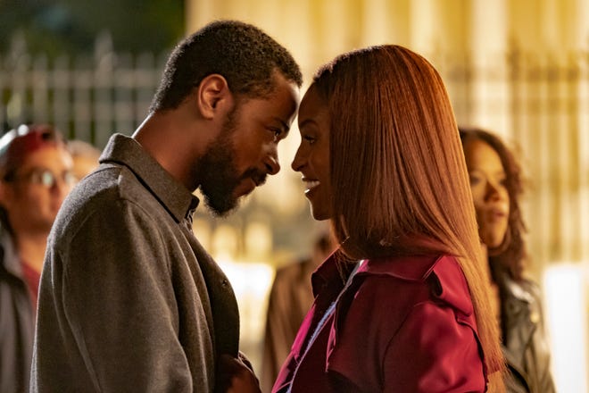 Michael Block (LaKeith Stanfield) and Mae Morton (Issa Rae) in "The Photograph." [Perfect World Pictures]