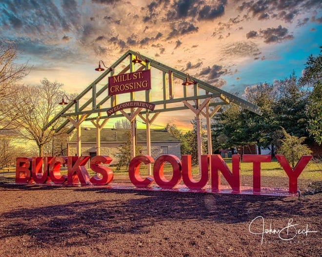 John Beck, of Philadelphia, won the Raising the Bar photo contest to interpret the “Bucks County” sign that the Visit Bucks County tourist bureau has put on display at Mill Street Crossing in Bristol Borough now until May. Beck, who photographs wildlife and nature scenes when he’s not working in programming technology, said he used photo-editing software to enhance the photo’s colors. He received $200 as the contest winner. The Raising the Bar civic association received 26 entries in the photo contest. All are now on display at the Centre for the Arts, 308 Mill St., in the borough where Beck has other photos on display and for sale. The art center is opened Wednesday through Saturday, noon to 6 p.m., and noon to 3 p.m. on Sunday. [CONTRIBUTED]
