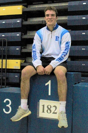 Austin Walley on Saturday became the first Ellwood City wrestler to win a WPIAL individual championship. [Mike Bires/BCT Staff]