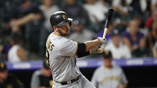 Pirates catcher Jacob Stallings has proved a lot of doubters wrong in his time with the organization. [AP Photo/David Zalubowski]