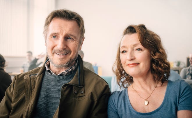 Liam Neeson (left) and Lesley Manville (right) star in directors Lisa Barros D’Sa and Glenn Layburn’s "Ordinary Love." [Bleecker Street]