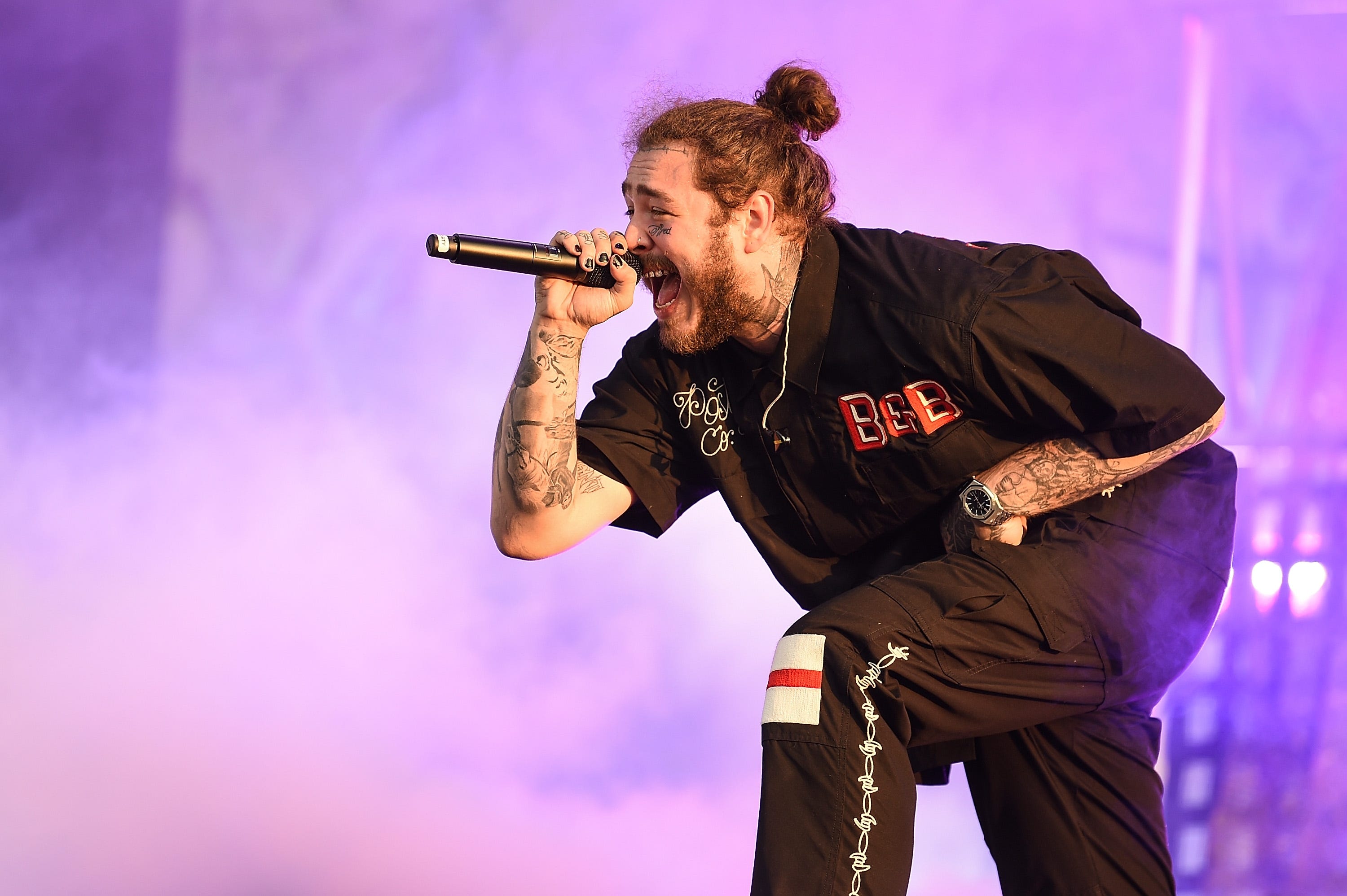 Post Malone greets fans at an Indianapolis Olive Garden