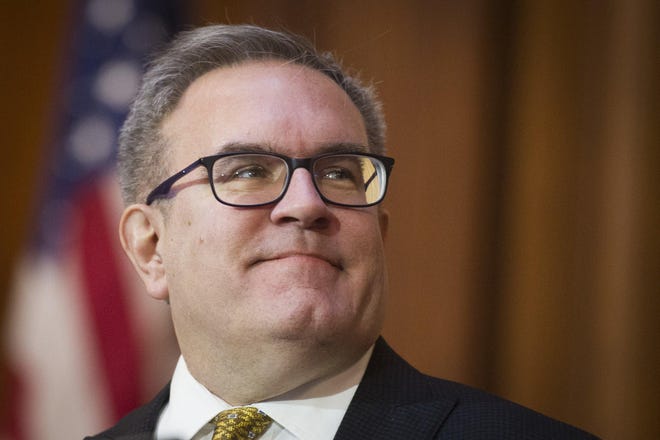 EPA Administrator Andrew Wheeler visited Philadelphia last year to announce the agency's long-awaited Action Plan on PFAS contamination. The EPA on Thursday announced it would regulate the chemicals in drinking water. [CLIFF OWEN / ASSOCIATED PRESS]