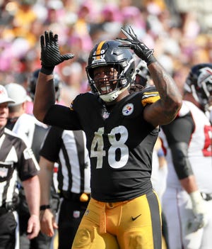 If the Steelers choose to keep Bud Dupree for next season, it is going to come with a hefty price tag. [AP File Photo]