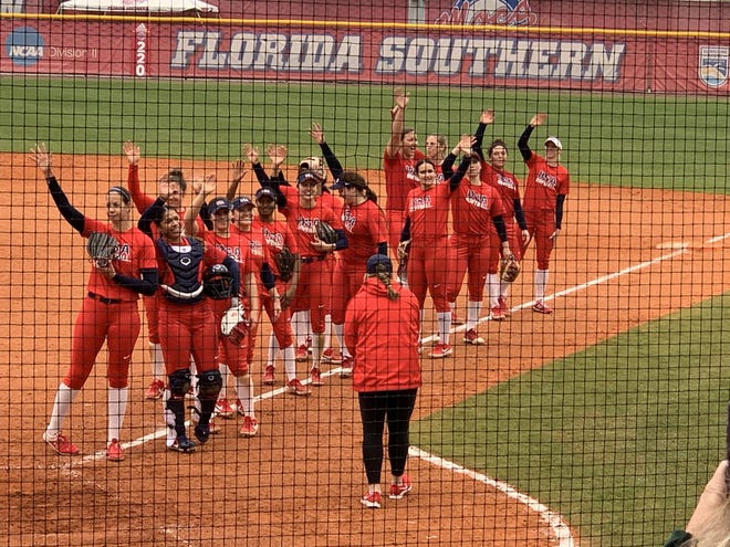The 2020 U.S. women’s national softball team greets fans at Chris Bellotto Field at Florida Southern College in Lakeland as they prepare for an exhibition series leading up to the 2020 Olympics in Tokyo.