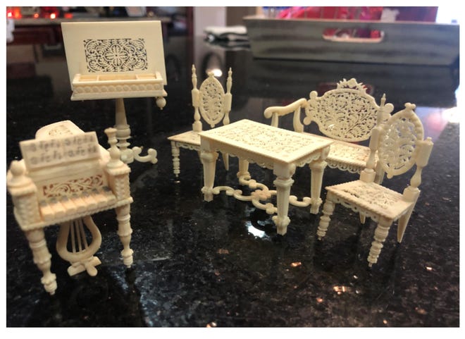 Beautiful but delicate, this dollhouse furniture was probably made in India. [Haandout/TNS]