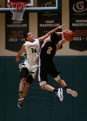 Both Hendricken and North Kingstown - seen in action from their matchup earlier this season - are heading to the Division I playoffs flying high after wins Monday night. The Hawks will be the No. 1 seed while the Skippers are the No. 2. [The Providence Journal / Kris Craig]