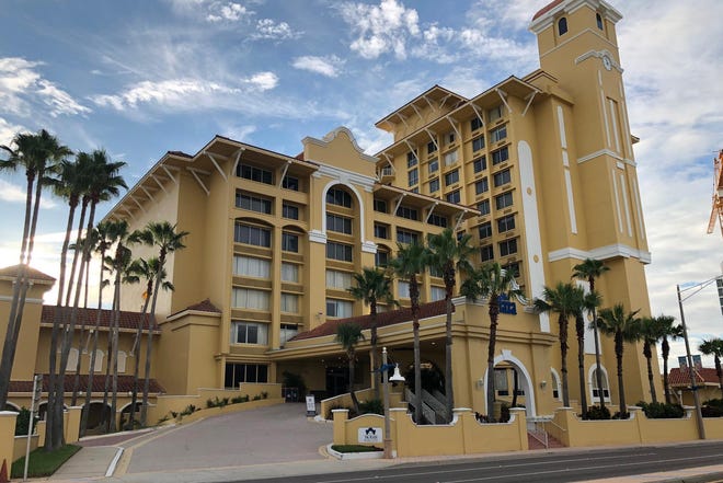 This is a file photo of The Plaza Resort & Spa at 600 N. Atlantic Ave. in Daytona Beach. The 323-room oceanfront hotel/condominium resort at the east end of Seabreeze Boulevard has been put up for sale. [News-Journal/C. A. Bridges]