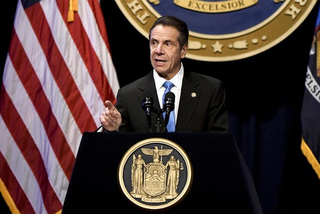 New York Gov. Andrew Cuomo delivers his State of the State address at the Empire State Plaza Convention Center on Jan. 8 in Albany. [ASSOCIATED PRESS FILE PHOTO]