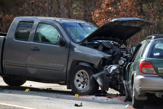 A stretch of Route 20 in Auburn was closed Thursday after a two-vehicle crash. [T&G Staff/Christine Peterson]