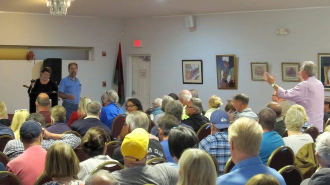 More than 150 people packed the African American Cultural Society building in Palm Coast this week for a neighborhood meeting about the former Matanzas Woods Golf Course in Palm Coast. A developer has proposed a mixed-use master-planned community on the 277-acre property, which many nearby residents oppose. [News-Journal/Matt Bruce]