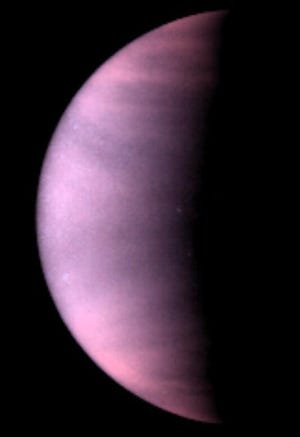 An ultraviolet image of Venus, taken by the NASA Hubble Space Telescope in January 1995. [NASA/Wikimedia Commons/Public Domain]