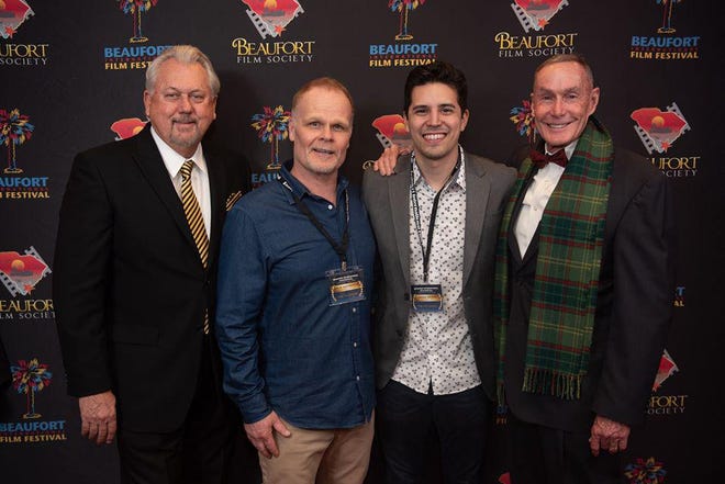 Former Marine Sgt. Joshua DeFour (third from left) was honored with the Santini Patriot Spirit Award at the closing ceremonies
 of the 14th Annual Beaufort International Film Festival in Beaufort, South Carolina on Feb. 23 in recognition of his 
Short Film, "The 11th Order." [Submitted photo]