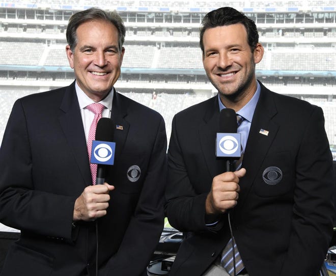 CBS Sports has reportedly paid big money to keep the popular Tony Romo (right) alongide Jim Nantz in the marquee booth on Sundays. [AP File]