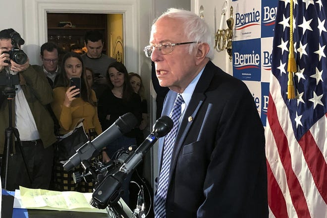 Democratic presidential candidate Sen. Bernie Sanders, I-Vt., speaks at his campaign headquarters Wednesday in Burlington, Vt. [WILSON RING/ASSOCIATED PRESS]