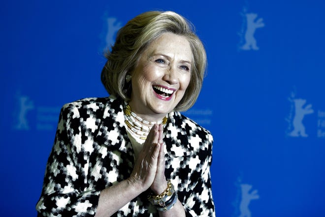 Former U.S. Secretary of State Hillary Clinton poses for photographers during a photo-call for the film “Hillary” during the 70th International Film Festival Berlin in Berlin, Germany, on Feb. 25. [MARKUS SCHREIBER/ASSOCIATED PRESS]