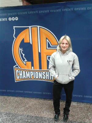 Calaveras High sophomore Lexy Beadles finished second at the CIF State Wrestling Championships. [COURTESY]