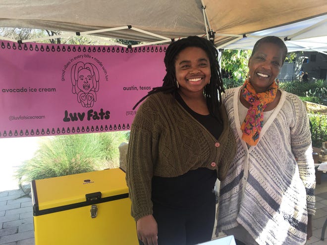 Chi Ndika, seen her with her mom Kabi Waiganjo, sells vegan ice cream at two Austin farmers markets under the brand Luv Fats. [Addie Broyles/American-Statesman]