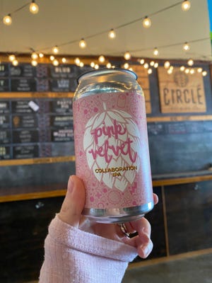 Circle Brewing releases cans of its Pink Velvet Collaboration IPA, with the Pink Boots blend of hops, on International Women's Day this weekend. [Arianna Auber / AMERICAN-STATESMAN