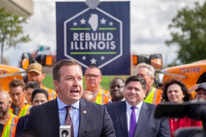 Sen. Andy Manar, D-Bunker Hill, speaks during a news conference Oct. 21 in Springfield announcing road and bridge projects across the state as part of the Rebuild Illinois capital plan. Manar in November said he will push for passage of a bill to make daylight saving time permanent in Illinois beginning in 2020. [Capitol News Illinois file photo by Jerry Nowicki]
