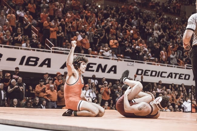 Osu Wrestling Following His Father Wyatt Sheets Is Making His Mark With The Cowboys