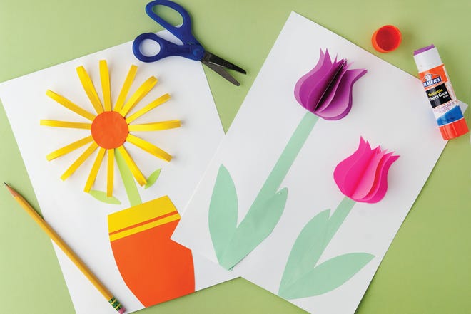 Colored paper, a glue stick and scissors are all that's needed for this cute project.