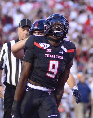 Texas Tech wide receiver T.J. Vasher (9) has 19 career touchdown receptions, but the Red Raiders think he could reach another level next season, when he will be a senior. [Justin Rex/A-J Media]