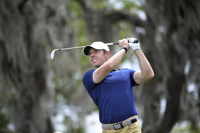 Rory McIlroy, of Northern Ireland, watches his tee shot on the second hole during the final round of the Arnold Palmer Invitational on Sunday in Orlando, Fla. McIlroy is ranked No. 1 in the World Golf Ranking through March 8. [PHELAN M. EBENHACK/THE ASSOCIATED PRESS]