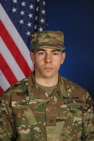 U.S. Army Pfc. Justin Candido Kirby, 21, a native of New Bedford, MA, was killed Monday, March 9, 2020, during a training exercise at the Fort Irwin National Training Center near Barstow. A second, unidentified soldier was injured during the incident, but later released from hospital care by medical staff in Nevada. [PHOTO COURTESY OF THE FORT IRWIN NATIONAL TRAINING CENTER PUBLIC AFFAIRS OFFICE]