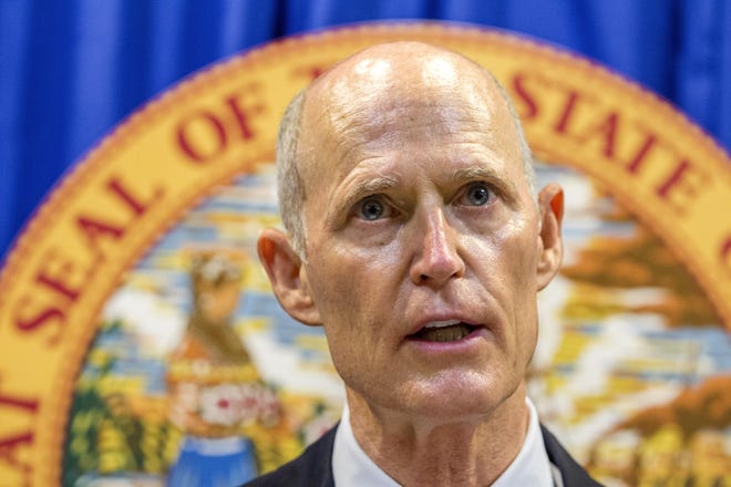 U.S. Sen. Rick Scott said Thursday that he will self-quarantine after potentially coming into contact with an individual who has coronavirus. [AP Photo/Mark Wallheiser]