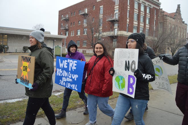 Around 50 Holland, Michigan youth and older allies marched as part of the International Youth Climate Strike in March 2019. An environmental conservation group gave U.S. Rep. Justin Amash, I-Cascade, a low grade for his votes on environmental issues. (Sentinel File)
