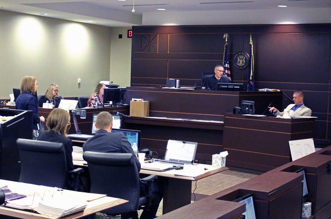 Court proceedings in Ottawa County Circuit Court Judge Jon Hulsing's courtroom in Grand Haven. [Sentinel File]