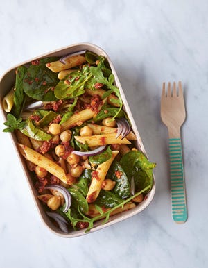 This vegan pasta salad is a quick lunch you can make at home with ingredients that might already be in your pantry. [Contributed by Nassima Rothacker]