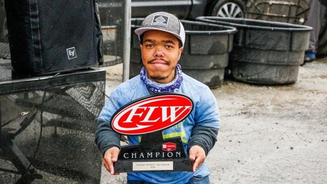 Mount Holly’s Khris Williams earned a Co-Angler win at a recent bass fishing tournament on Lake Hartwell in South Carolina. [Photo courtesy Khris Williams]
